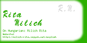 rita milich business card